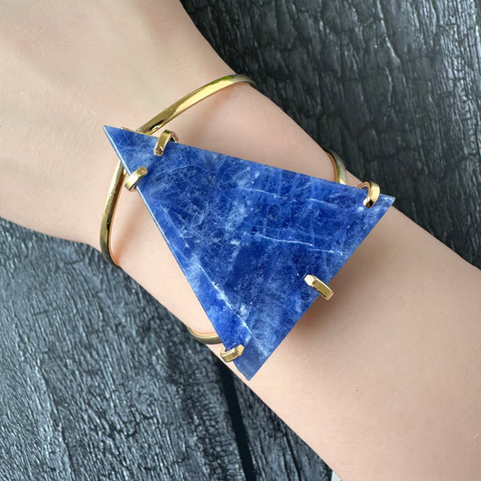 Sodalite triangle cuff bracelet