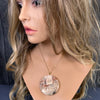 Petrified wood oversized disk pendant