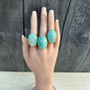 Amazonite oval cabochon ring