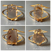 Freeform faceted smoky quartz cuff bracelet