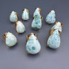 Larimar pear-shaped cuff ring