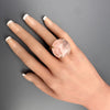 Rose quartz round ring