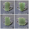 Freeform faceted green quartz cuff bracelet