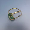 Green quartz oval cabochon cuff bracelet