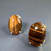 Tiger's eye oval cabochon ring