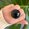 Black onyx round ring