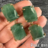 Chunky freeform faceted green quartz double drop dangle earrings