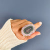 Oversized amethyst stalactite statement ring
