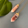 Pink amethyst point pendant