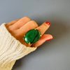 Malachite oval cabochon ring