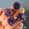 Double drop druzy amethyst dangle earrings