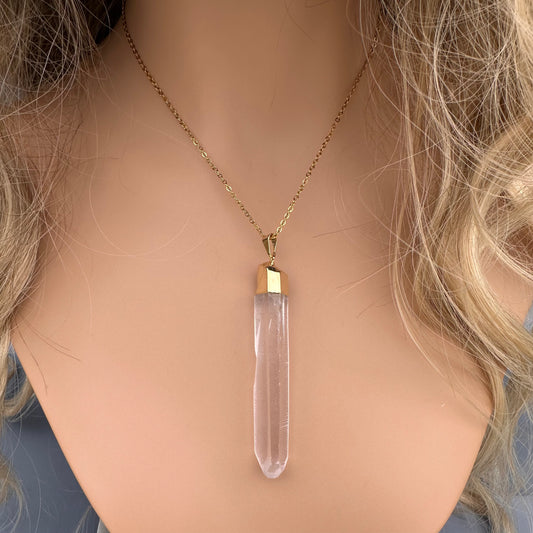 Large lemurian point pendant
