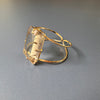 Smoky quartz faceted rectangle cuff bracelet