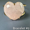 Rose quartz heart statement cuff bracelet