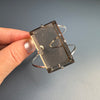 Smoky quartz faceted rectangle cuff bracelet