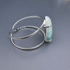 Larimar oval cabochon cuff bracelet