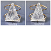 Faceted triangle crystal quartz cuff bracelet