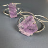 Amethyst freeform faceted cuff bracelet