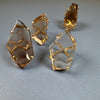 Chunky freeform faceted smoky quartz statement ring