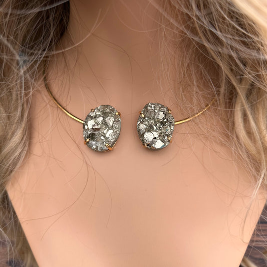 Pyrite oval choker