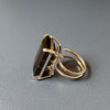Smoky quartz cut stone ring