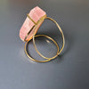 Chunky freeform faceted rose quartz statement cuff bracelet