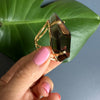 Oversized faceted smoky quartz cocktail ring