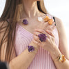 Large druzy amethyst rosette statement ring