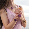 Druzy amethyst crystal cluster cuff bracelet