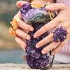 Large druzy amethyst rosette statement ring