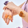 Tangerine crystal cluster statement ring
