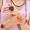 Large druzy amethyst rosette statement ring