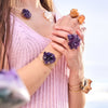 Large druzy amethyst rosette statement ring