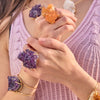 Large druzy amethyst rosette statement ring