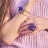Large druzy amethyst rosette statement ring