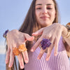 Large druzy amethyst rosette statement ring