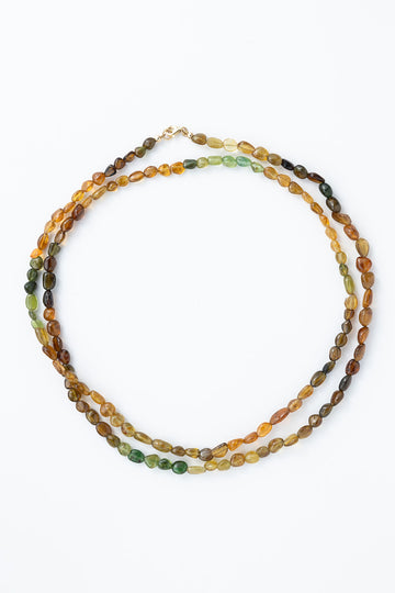 Petrol Tourmaline Nuggets Long Necklace