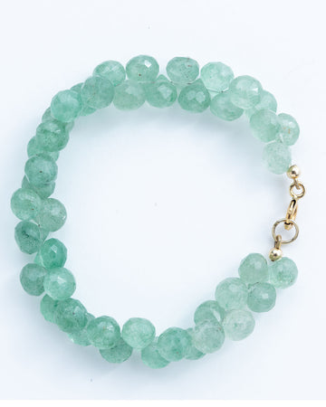 green strawberry quartz onion drops bracelet