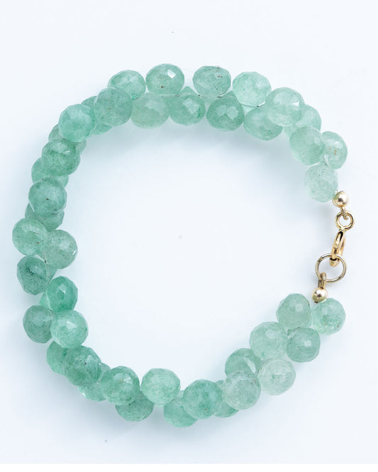 green strawberry quartz onion drops bracelet