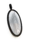 Botswana agate macramé pendant