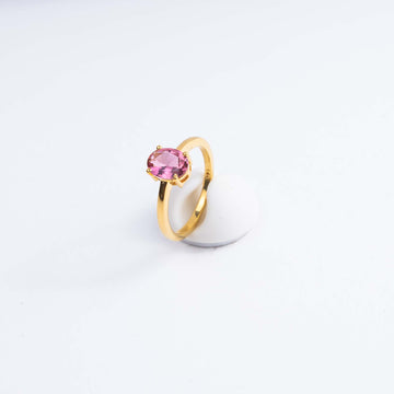 14-karat gold pink tourmaline ring