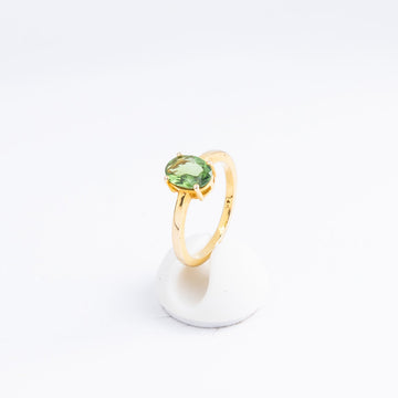 14-karat gold green tourmaline ring