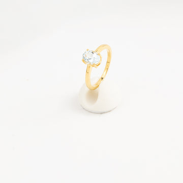 14-karat gold aquamarine ring