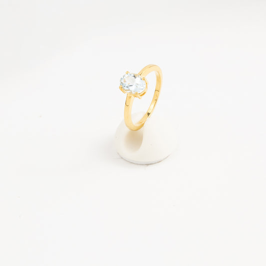 14-karat gold aquamarine ring