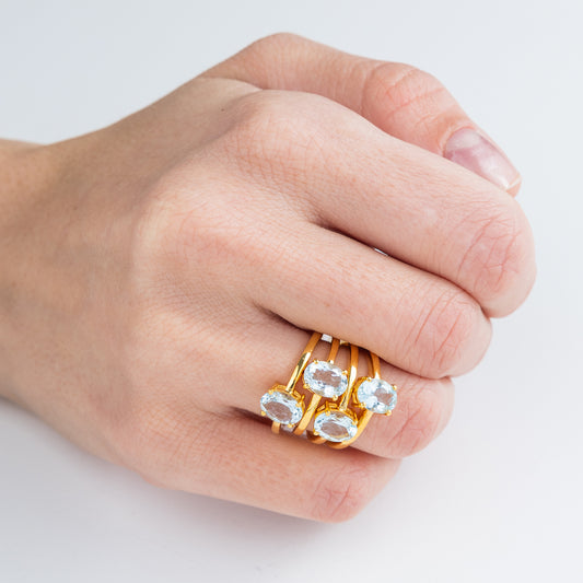 14-karat gold aquamarine ring