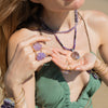 Freeform faceted purple amethyst crystal ring