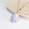 Blue lace agate mixed shape cabochon pendant