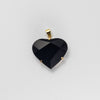Black obsidian faceted heart pendant