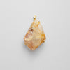 Golden healer chunky freeform faceted crystal pendant