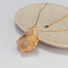 Golden healer chunky freeform faceted crystal pendant